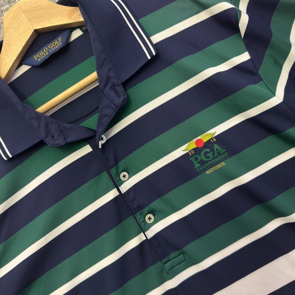 Polo Golf Ralph‎ Lauren 2016 PGA Championship Baltusrol Striped Polo Shirt Large
